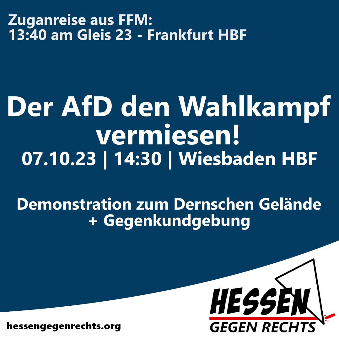 Zuganreise aus Frankfurt zur Demonstration gegen die AfD in Wiesbaden am 7.10.